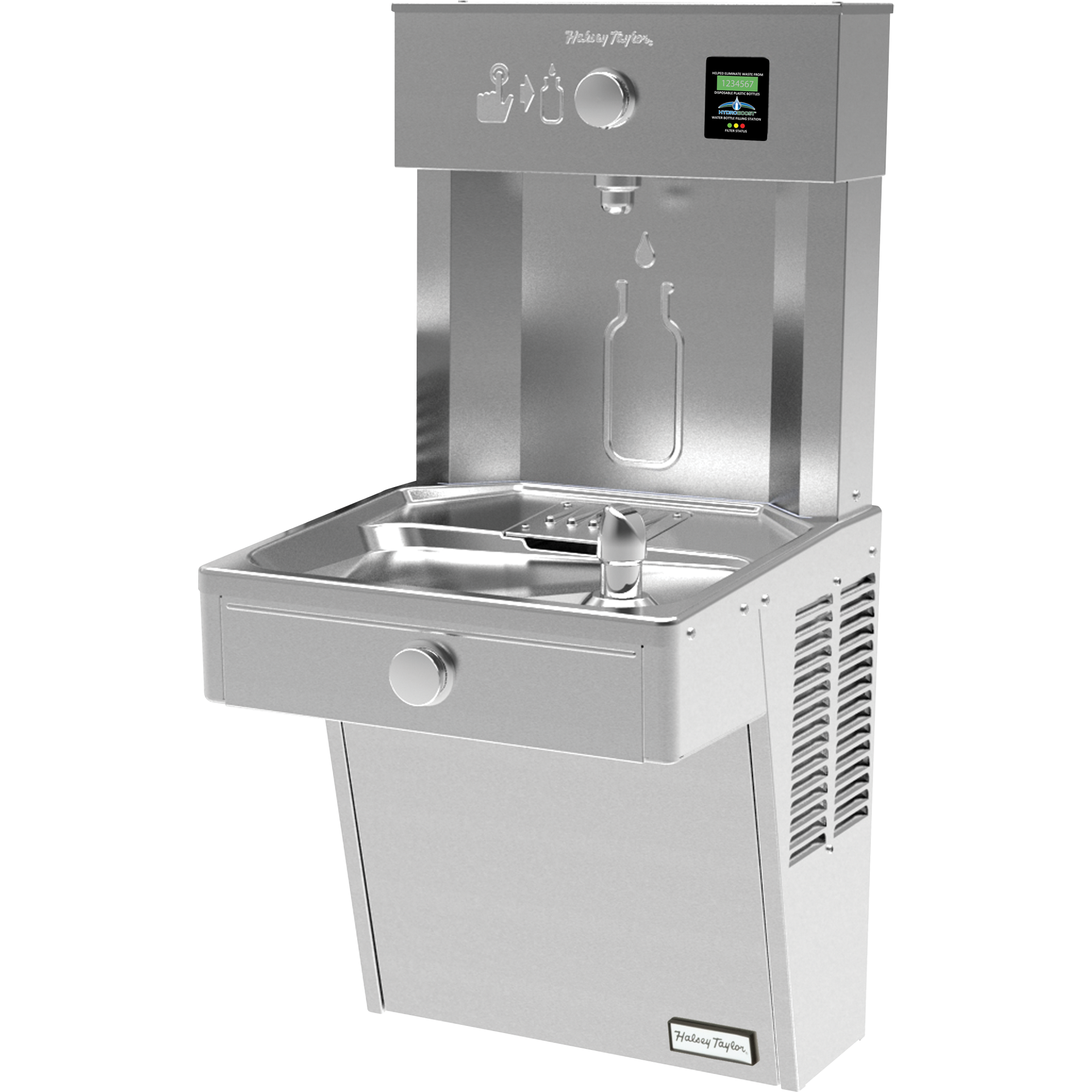 Halsey Taylor HTHBHVR | Wall-mount Bottle Filling Station | Filtered, Non-refrigerated, VRC-style fountain, Fully Vandal-resistant