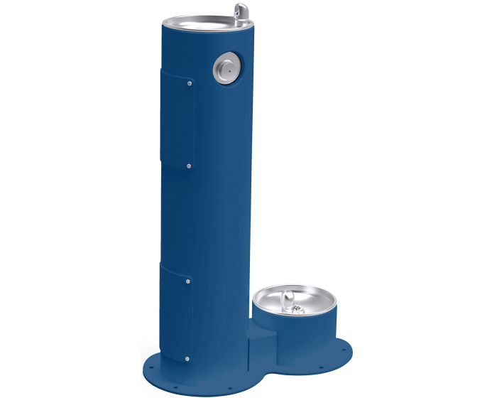 Elkay LK4400DBBLU Outdoor Pedestal Fountain with Pet Station Non Filtered Non Refrigerated Blue