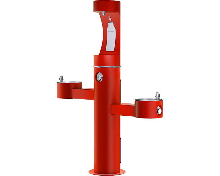 Elkay LK4430BF1UFRK | Freestanding Tri-Level Outdoor Bottle Filling Station | Freeze-resistant