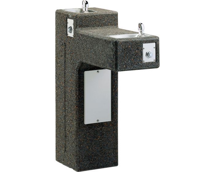Elkay LK4595 | Freestanding Bi-level Stone Drinking Fountain | Filterless, Non-refrigerated