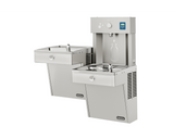 Elkay LVRCTLDDWSK | Wall-mount Bi-Level Bottle Filling Station | Filtered, Non-refrigerated, VRC-style fountains, Fully Vandal-resistant - BottleFillingStations.com