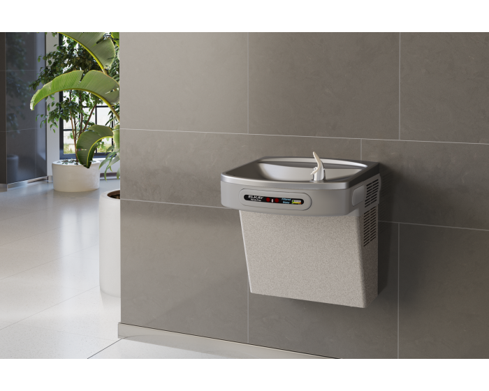 Elkay LZODL | Wall-mount EZ-style Drinking Fountain | Filtered, Non-refrigerated, Hands-free, Granite Gray - BottleFillingStations.com