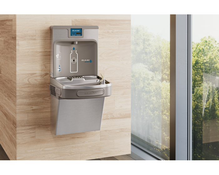 Elkay LZS8WSSP | Wall-mount Enhanced EZH2o Bottle Filling Station | Filtered, Refrigerated, EZ-style fountain, Stainless Steel - BottleFillingStations.com