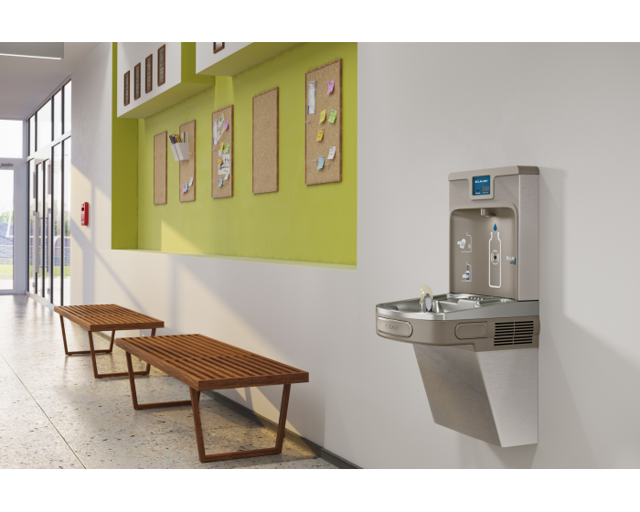 Elkay LZS8WSSP | Wall-mount Enhanced EZH2o Bottle Filling Station | Filtered, Refrigerated, EZ-style fountain, Stainless Steel - BottleFillingStations.com