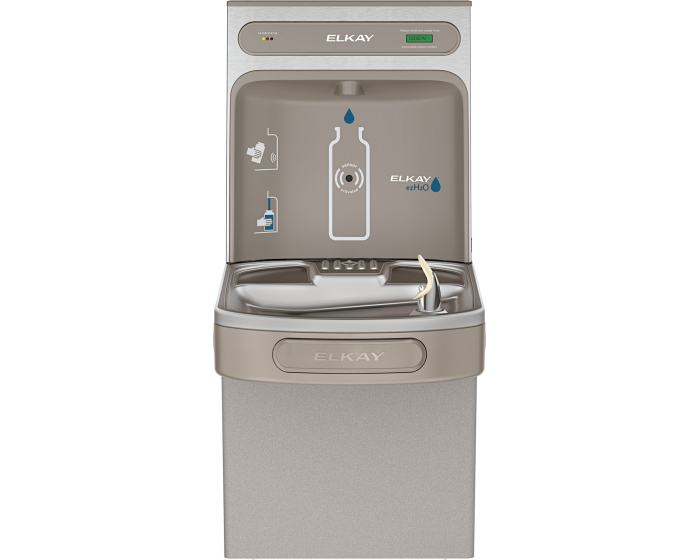 Elkay LZSDWSLK | Wall-mount Bottle Filling Station | Filtered, Non-refrigerated, EZ-style fountain, Granite Gray - BottleFillingStations.com