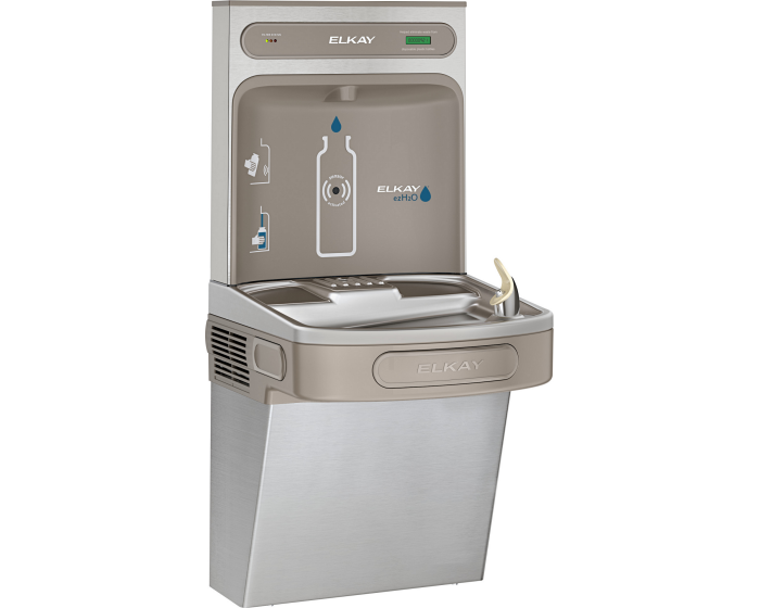 Elkay LZSDWSSK | Wall-mount Bottle Filler | Filtered, Non-refrigerated, EZ-style fountain, Stainless Steel - BottleFillingStations.com