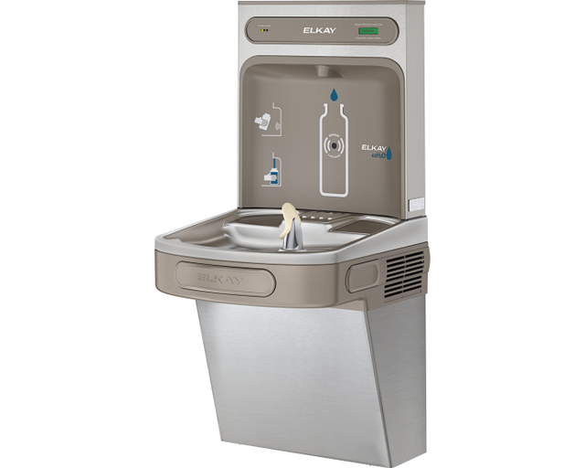 Elkay LZSDWSSK | Wall-mount Bottle Filler | Filtered, Non-refrigerated, EZ-style fountain, Stainless Steel - BottleFillingStations.com