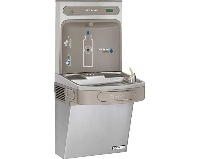 Elkay LZSG8WSSK |  Wall-mount Bottle Filling Station | Filtered, High-efficiency chiller, EZ-style fountain, Stainless Steel - BottleFillingStations.com