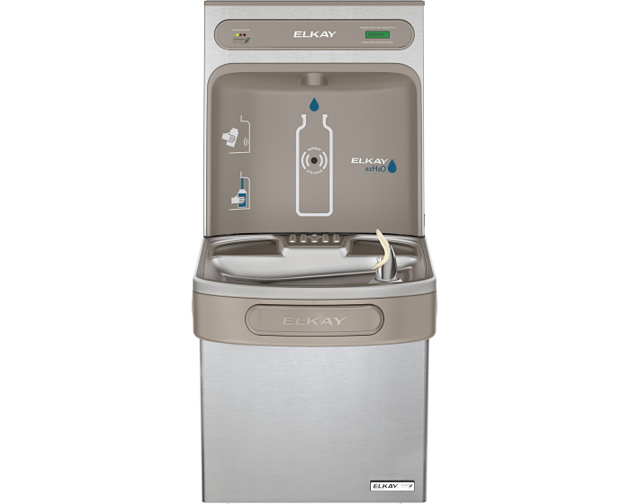 Elkay LZSG8WSSK |  Wall-mount Bottle Filling Station | Filtered, High-efficiency chiller, EZ-style fountain, Stainless Steel - BottleFillingStations.com