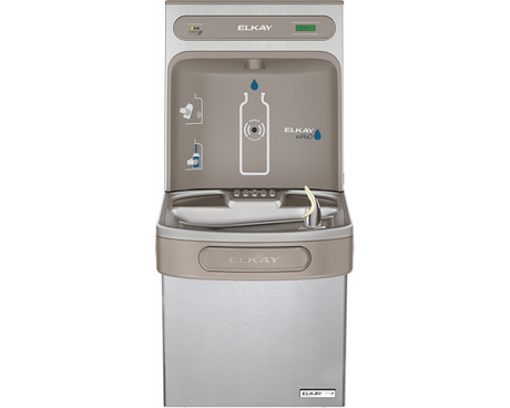 Elkay LZSG8WSSK |  Wall-mount Bottle Filling Station | Filtered, High-efficiency chiller, EZ-style fountain, Stainless Steel - BottleFillingStations.com