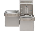 Elkay LZSTL8WSVRLK | Wall-mount Versatile Bi-Level Bottle Filling Station | Filtered, Refrigerated, LZ-style fountains, Vandal Resistant bubbler, Granite Gray - BottleFillingStations.com