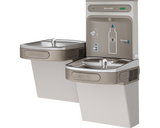 Elkay LZSTL8WSVRLK | Wall-mount Versatile Bi-Level Bottle Filling Station | Filtered, Refrigerated, LZ-style fountains, Vandal Resistant bubbler, Granite Gray - BottleFillingStations.com