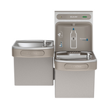 Elkay LZSTLDDWSVRLK | Wall-mount Versatile Bi-Level Bottle Filling Station | Filtered, Non-refrigerated, EZ-style fountain, Vandal-resistant bubbler, Granite Gray - BottleFillingStations.com