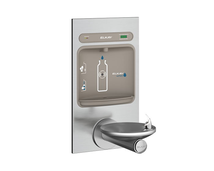 Elkay LZWS-EDFPBM114K | In-wall Bottle Filling Station | Filtered, Non-Refrigerated, SwirlFlo fountain (comes with Mounting Frame) - BottleFillingStations.com