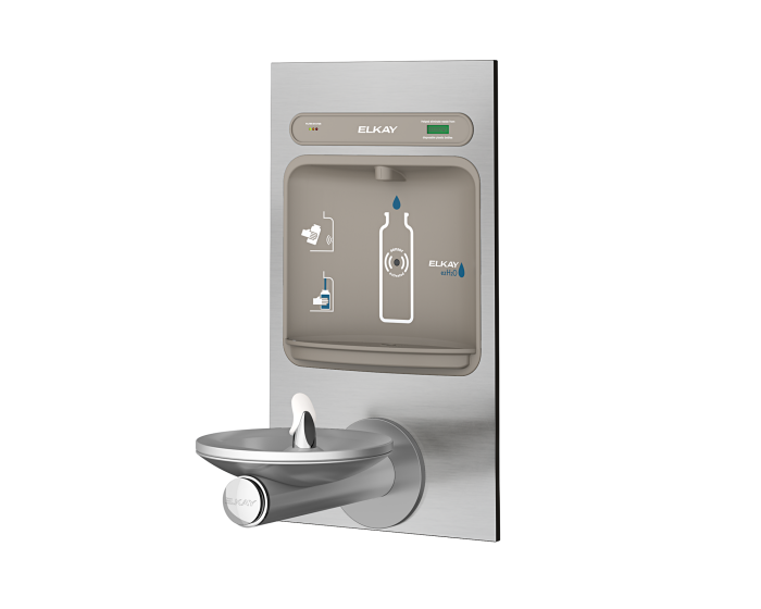 Elkay LZWS-EDFPBM114K | In-wall Bottle Filling Station | Filtered, Non-Refrigerated, SwirlFlo fountain (comes with Mounting Frame) - BottleFillingStations.com