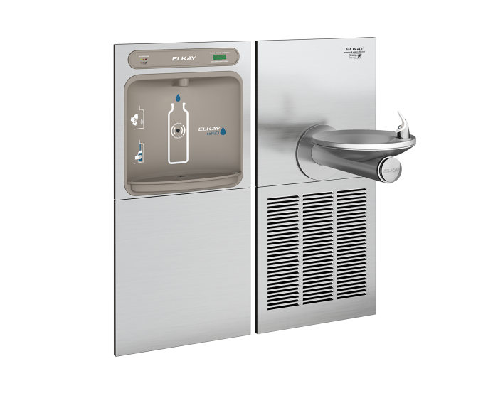 Elkay LZWS-SFGRN8K | In-wall Bottle Filling Station | Filtered, High-efficiency chiller, SwirlFlo fountain (Comes with Mounting Frame) - BottleFillingStations.com
