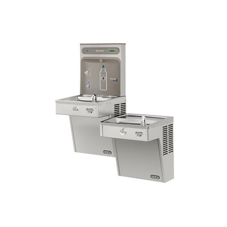 Elkay VRCGRNTL8WSK | Wall-mount Bi-level Bottle Filling Station | Filterless, High-efficiency chiller, VRC-style Fountains, Vandal-resistant Fountains - BottleFillingStations.com