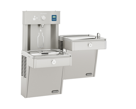 Elkay VRCTLRDDWSK | Wall-mount Bi-Level Reverse Bottle Filling Station | Filterless, Non-refrigerated, VRC-style Fountains, Fully Vandal-resistant, Stainless Steel - BottleFillingStations.com