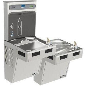 Elkay EMABFTLDDWSSK | Bi-level Wall-mounted Bottle Filling Station | Filterless, Non-refrigerated, EMAB-style, Stainless Steel - BottleFillingStations.com