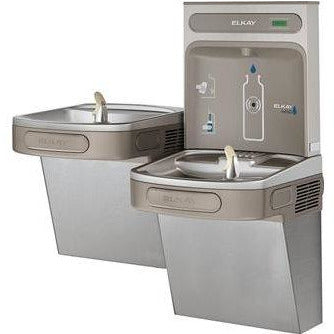 Elkay EZSTLDDWSSK | Wall-mount Versatile Bi-Level Bottle Filling Station | Filterless, Non-refrigerated, Stainless Steel - BottleFillingStations.com