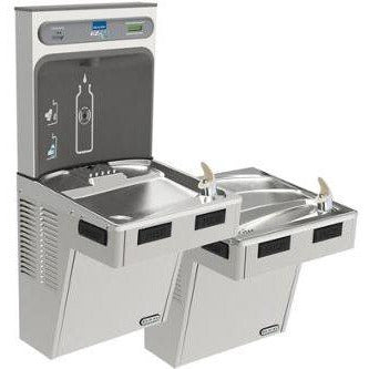 Elkay LMABFTLDDWSSK | Wall-mount Bi-Level Bottle Filling Station | Filtered, Non-refrigerated, EMAB-style fountain, Stainless Steel - BottleFillingStations.com