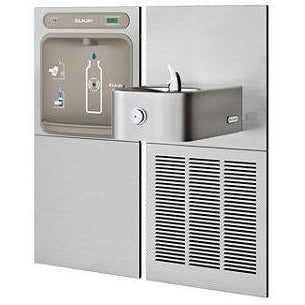 Elkay LZWS-SS8K | In-wall Bottle Filling Station | Filtered, Refrigerated, Soft-sides fountain, Stainless Steel (comes with Mounting Frames) - BottleFillingStations.com