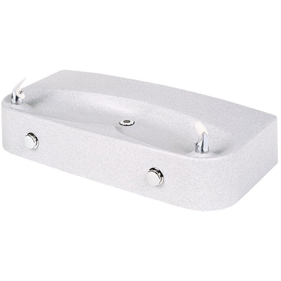 Elkay EDFP220RC | Soft-sides Double Drinking Fountain | Filterless, Non-refrigerated, White granite - BottleFillingStations.com