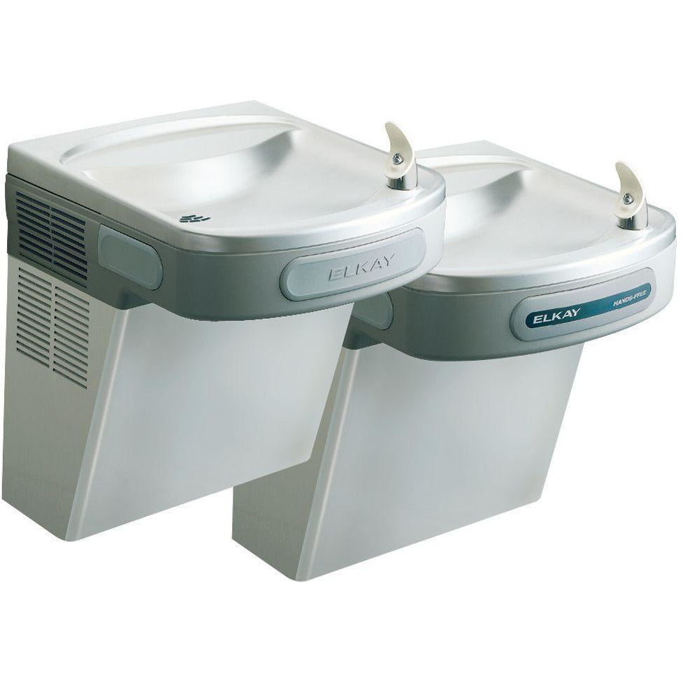Elkay EZOSTL8SC | Wall-mount Versatile Bi-Level Drinking Fountain | Filterless, Refrigerated, Hands-free activation, EZ-style, Stainless Steel - BottleFillingStations.com