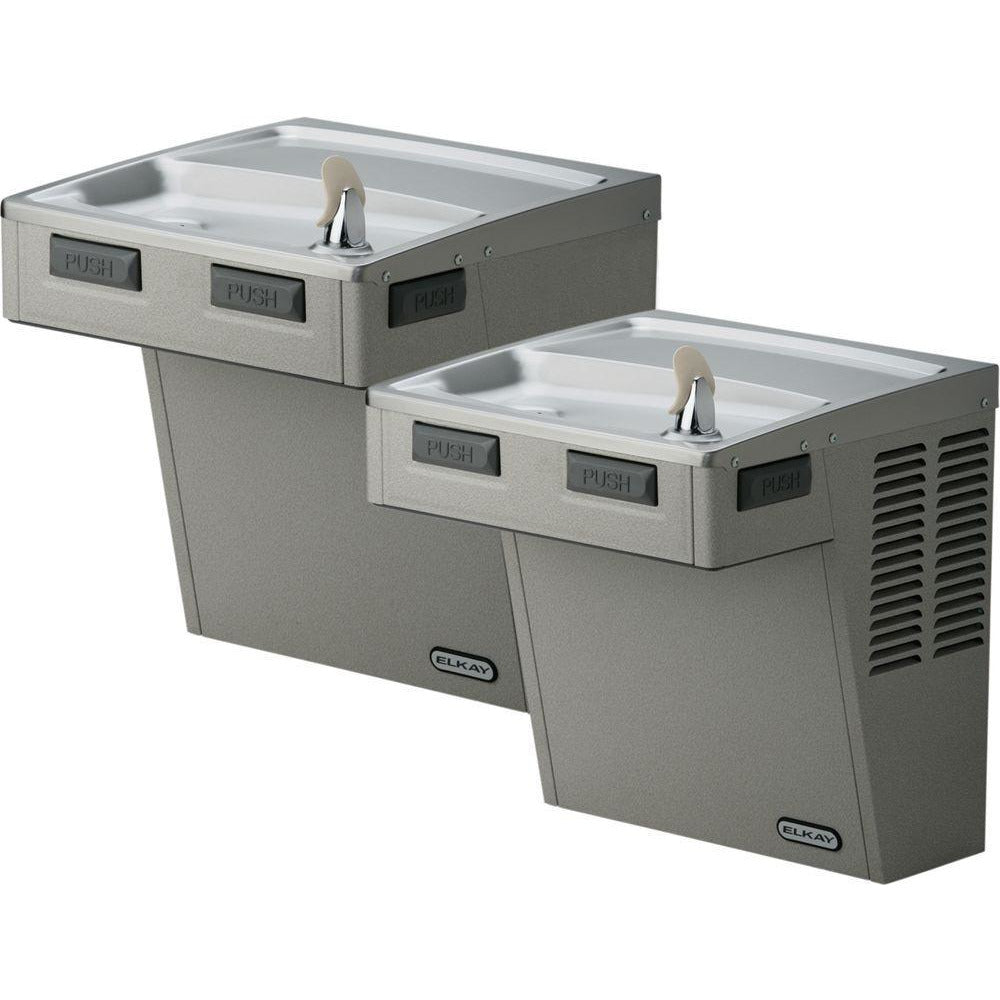 LMABFTL8SC | Wall-mount Bi-Level Drinking Fountain | Filtered, Refrigerated, EMAB-style, Stainless Steel - BottleFillingStations.com