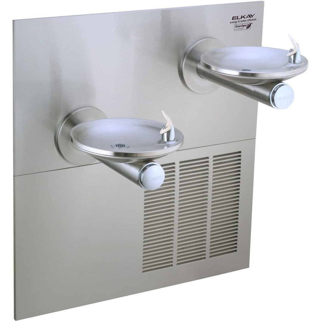 Elkay LRPBGRNM28RAK | In-wall Bi-Level Swirlflo Reverse Drinking Fountain | Filtered, High-efficiency chiller (comes with Mounting Frame) - BottleFillingStations.com