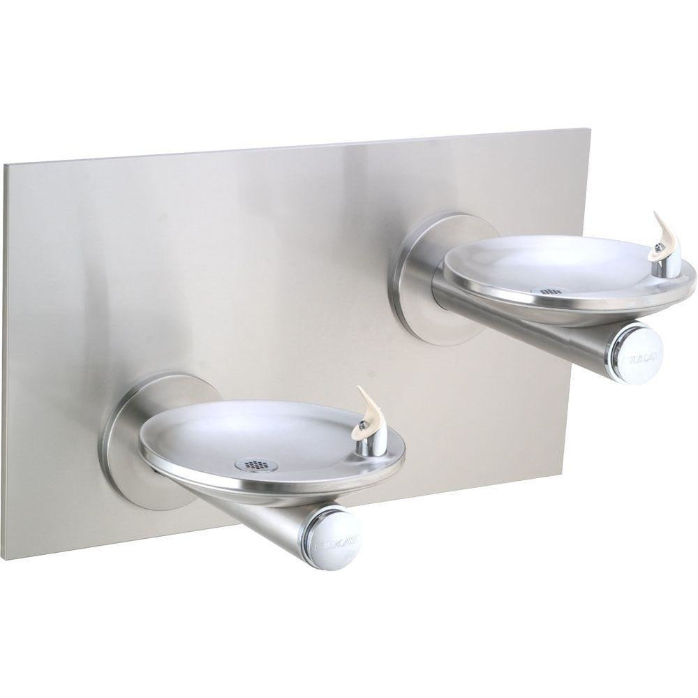 Elkay EDFPBM117RAC | In-Wall Bi-Level Swirflo Reverse Drinking Fountain | Filterless, Non-refrigerated, Stainless Steel - BottleFillingStations.com