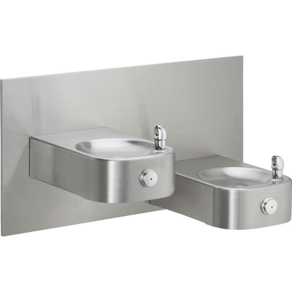 Elkay EHW217C | In-wall Bi-Level Soft-sides Drinking Fountain | Filterless, Non-refrigerated, Fully Vandal-resistant, Stainless Steel - BottleFillingStations.com