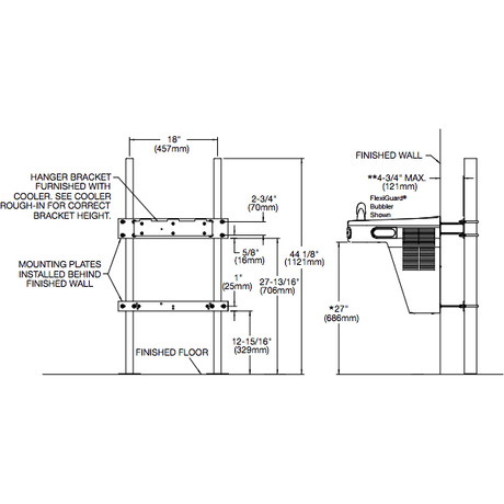 Elkay MLP100 | In-Wall Carrier | For use with single-level EZ; LZ; EMABF; LMABF; VRC; LVRC units - BottleFillingStations.com