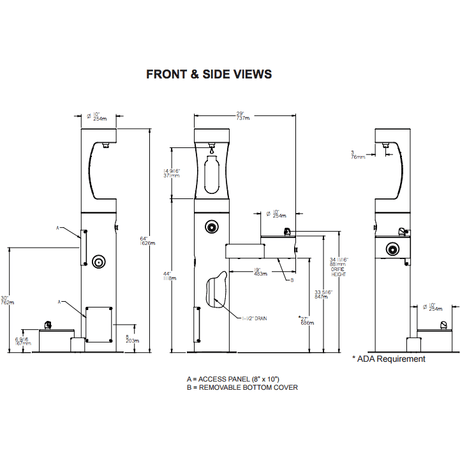 Elkay LK4420BF1UDBFRK | Freestanding Bottle Filling Station | Filterless, Non-refrigerated, Freeze-resistant, Includes a Dog-bowl / Pet fountain - BottleFillingStations.com