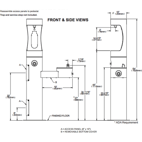 Elkay LK4420BF1UFRK | Freestanding Bottle Filling Station | Filterless, Non-refrigerated, Freeze-resistant - BottleFillingStations.com