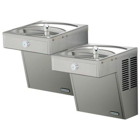 Elkay LVRCTL8SC | Wall-mount Bi-level VRC-style Drinking Fountain | Filtered, Refrigerated, Fully Vandal-resistant - BottleFillingStations.com