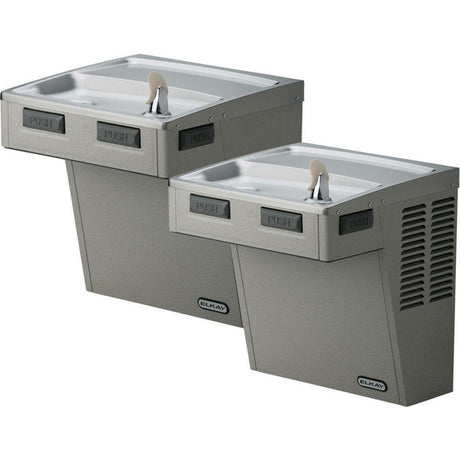 Elkay LMABFTL8LC | Wall-mount Bi-level EMAB-style Drinking Fountain | Filtered, Refrigerated, Granite Gray - BottleFillingStations.com