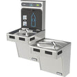 Halsey Taylor HTHB-HAC8BLSS-NF | Wall-mounted Bi-Level Bottle Filling Station | Filterless, Refrigerated, HAC-style fountains, Stainless Steel color finish - BottleFillingStations.com