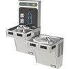 Halsey Taylor HTHB-HAC8BLSS-WF | Wall-mounted Bi-Level Bottle Filling Station | Filtered, Refrigerated, HAC-style fountains, Stainless Steel color finish - BottleFillingStations.com