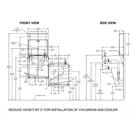 Halsey Taylor HTHB-HACG8BLSS-NF | Wall-mounted Bi-Level Bottle Filling Station | Filterless, High-efficiency chiller, HAC-style fountains, Stainless Steel color finish - BottleFillingStations.com