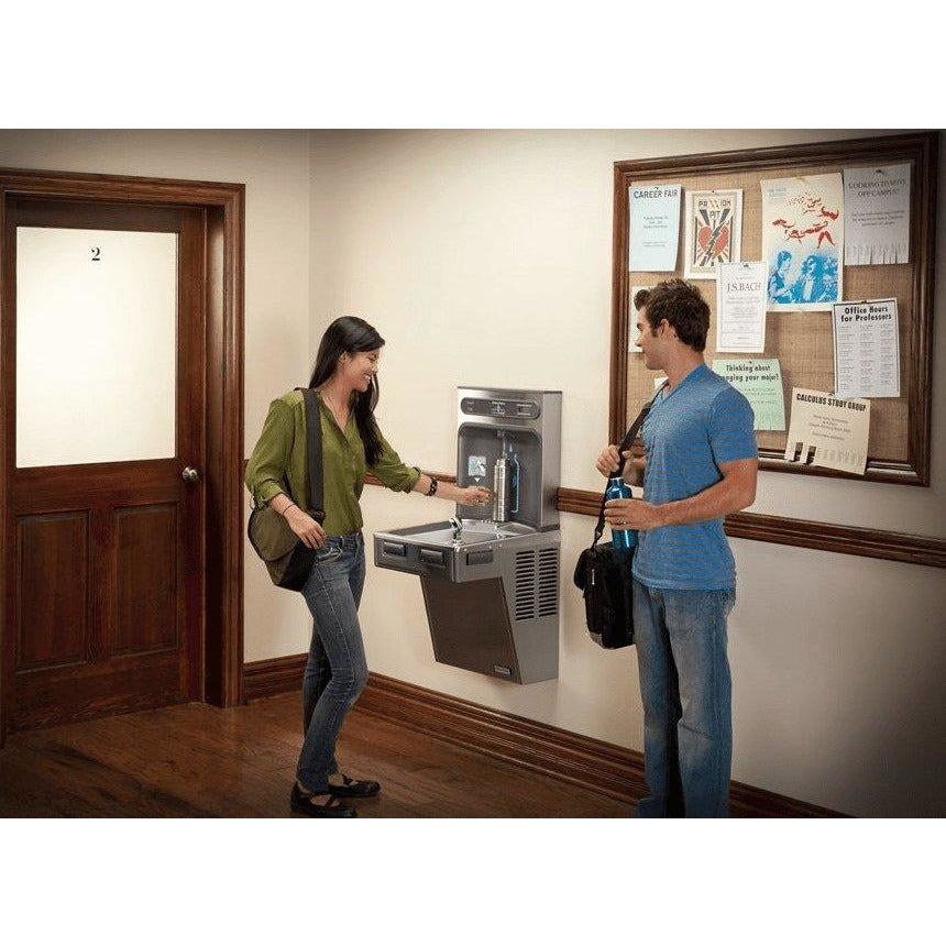 Halsey Taylor HTHB-HACG8SS-WF | Wall-mounted Bottle Filling Station | Filtered, High-efficiency chiller, HAC-style fountain, Stainless Steel color finish - BottleFillingStations.com